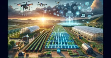 Agritech advancements in precision agriculture with drones, smart irrigation, and sustainable farming practices.